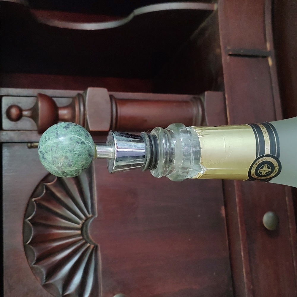 Green Marble Wine Topper